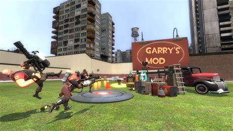 The player is in a world where objects can be created and destroyed on demand. . Garrys mod free download